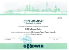 Cертификат официального партнера компании "Концерн Гудвин"